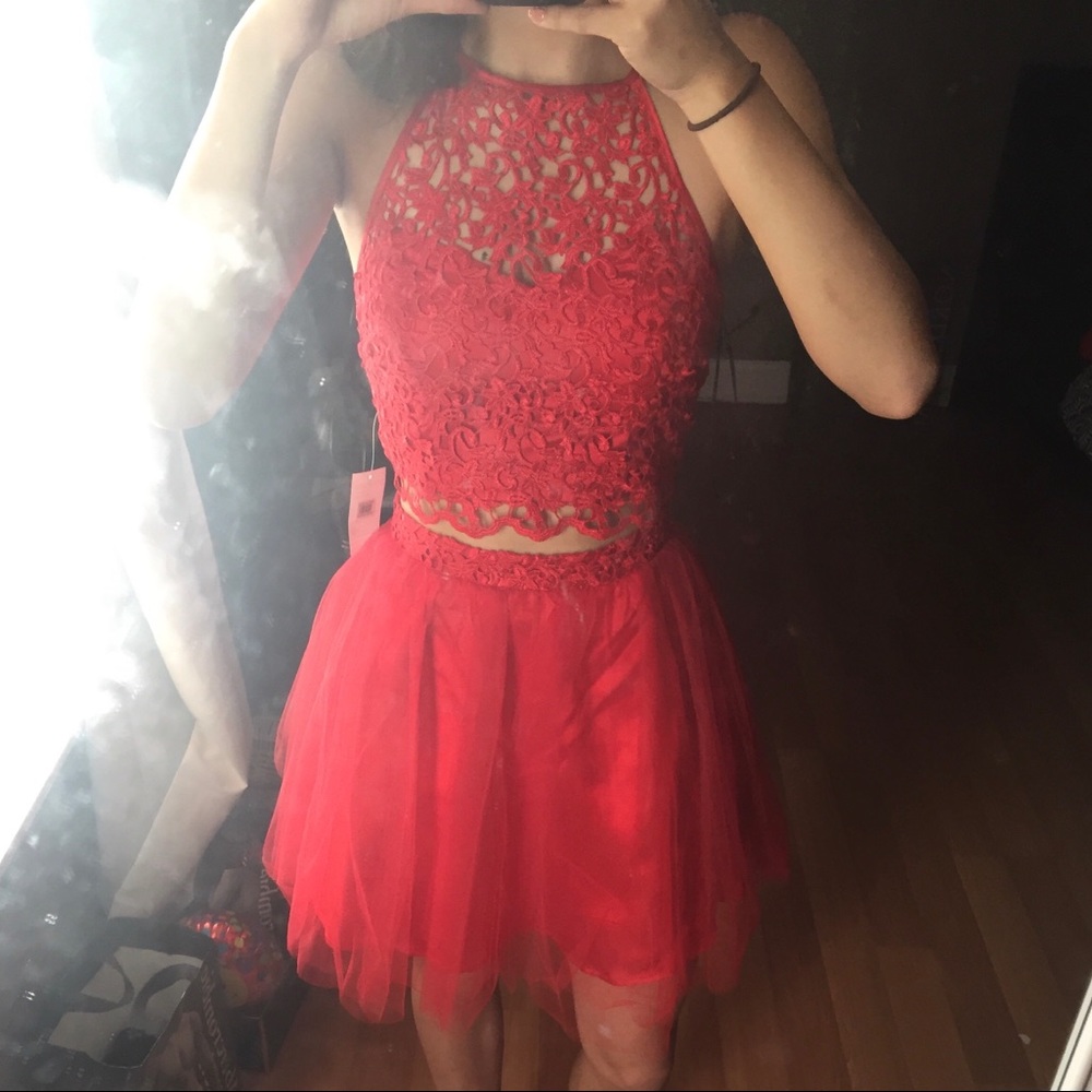 Red, two-piece, Homecoming Dress!!